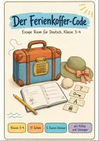 Vorschau - Stationenlernen - Letzte Schulwoche Klasse 3: Escape Room Deutsch - Deckblatt