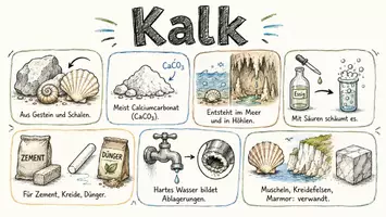 Vorschau - Arbeitsblätter - Arbeitsblätter zum Thema "Kalk" + Lösung & MP3 + Mindmap + Infografik - Seite 1