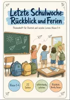 Vorschau - Mal- und Bastelvorlagen - Letzte Schulwoche Klasse 3 - Deckblatt