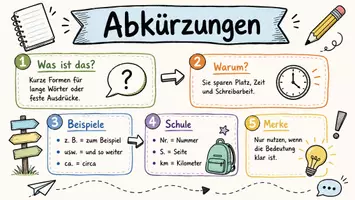 Vorschau - Arbeitsblätter - Arbeitsblätter zum Thema "Abkürzung" + Lösung & MP3 + Mindmap + Infografik - Seite 1