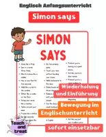 Vorschau - Spiele - Simon Says – Englisch Spiel Bewegung im Unterricht - Deckblatt