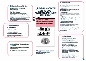 Vorschau - Stundenentwürfe - Sag’s nicht! Kartenspiel EU‑AI‑Act: Fakten, Fehler, Fallen Jg. 6-10 - Seite 1