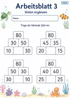 Vorschau - Arbeitsblätter - Zahlenmauern mit Plus und Minus bis 100 | Mathematik Klasse 2 | 7 Arbeitsblätter als PDF - Seite 3