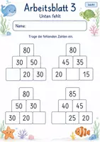 Vorschau - Arbeitsblätter - Rechenpyramiden mit Lücken bis 100 | Mathematik Klasse 2 | 7 Arbeitsblätter als PDF - Seite 3