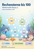 Vorschau - Arbeitsblätter - Rechensterne bis 100 | Mathematik Klasse 2 | 7 Arbeitsblätter als PDF - Deckblatt