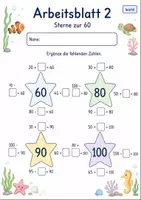 Vorschau - Arbeitsblätter - Rechensterne bis 100 | Mathematik Klasse 2 | 7 Arbeitsblätter als PDF - Seite 2