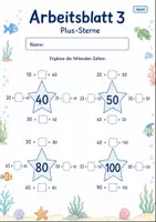 Vorschau - Arbeitsblätter - Rechensterne bis 100 | Mathematik Klasse 2 | 7 Arbeitsblätter als PDF - Seite 3