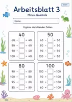 Vorschau - Arbeitsblätter - Rechenquadrate bis 100 | Mathematik Klasse 2 | 7 Arbeitsblätter als PDF - Seite 3