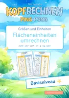 Vorschau - Arbeitsblätter - Flächeneinheiten umrechnen (Basisniveau *) | Training mit der Ping-Pong-Methode - Deckblatt