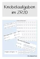 Vorschau - Arbeitsblätter - Knobelaufgaben im ZR20 1. Klasse - Deckblatt