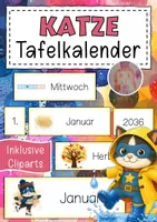 Vorschau - Anderer Materialtyp - Katzenklasse Tafelkalender Klassentier Katze Superhelden - Deckblatt