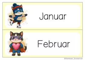 Vorschau - Anderer Materialtyp - Katzenklasse Tafelkalender Klassentier Katze Superhelden - Seite 1