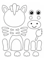 Vorschau - Mal- und Bastelvorlagen - Bastelvorlage Zebra - Kunst - Grundschule & Vorschule - Seite 3