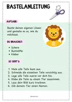 Vorschau - Mal- und Bastelvorlagen - Bastelvorlage Löwe - Kunst - Grundschule & Vorschule - Seite 1