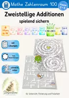 Vorschau - Arbeitsblätter - Zweistellige Additionen spielend sichern (± Lehrgang bis 100, Stufe 6d/8) - Deckblatt