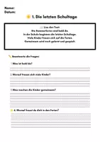 Vorschau - Stundenentwürfe - Sommer & letzte Schultage – Lesetexte & Arbeitsblätter (Klasse 2–4) | Differenziert mit ⭐ - Seite 1