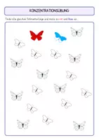 Vorschau - Arbeitsblätter - Konzentrationsübung_zwei Farben_Schmetterlinge - Deckblatt