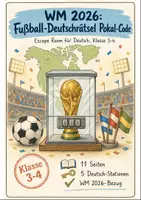 Vorschau - Arbeitsblätter - Fußball-WM 2026: Escape Room Deutsch Klasse 3-4 - Deckblatt
