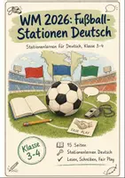 Vorschau - Arbeitsblätter - Fußball-WM 2026: Stationenlernen Deutsch Klasse 3-4 - Deckblatt
