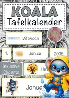 Vorschau - Anderer Materialtyp - Koalaklasse Tafelkalender Klassentier Koala Superhelden - Deckblatt