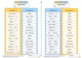 Vorschau - Arbeitsblätter - Zeiteinheiten umrechnen (Erweitertes Niveau ***) | Training mit der Ping-Pong-Methode - Seite 2