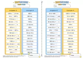 Vorschau - Arbeitsblätter - Zeiteinheiten umrechnen (Erweitertes Niveau ***) | Training mit der Ping-Pong-Methode - Seite 3