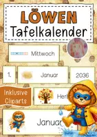 Vorschau - Anderer Materialtyp - Löwenklasse Tafelkalender Klassentier Löwe Superhelden - Deckblatt