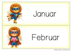 Vorschau - Anderer Materialtyp - Löwenklasse Tafelkalender Klassentier Löwe Superhelden - Seite 1