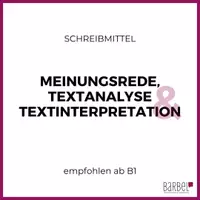 Vorschau - Prüfungsvorbereitung - Schreibmittel | B1 | Meinungsrede, Textanalyse & Textinterpretation - Deckblatt
