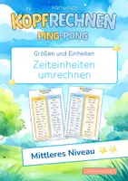 Vorschau - Arbeitsblätter - Zeiteinheiten umrechnen (Mittleres Niveau **) | Training mit der Ping-Pong-Methode - Deckblatt