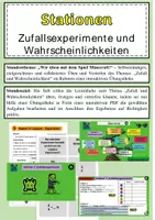 Vorschau - Arbeitsblätter - Digitale Stationen + Unterrichtsentwurf - Einstufige Zufallsexperimente und Wahrscheinlichkeiten - Deckblatt