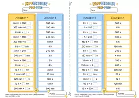 Vorschau - Arbeitsblätter - Zeiteinheiten umrechnen (Basisniveau *) | Training mit der Ping-Pong-Methode - Seite 3