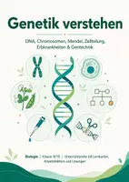 Vorschau - Arbeitsblätter - Genetik verstehen: DNA, Chromosomen, Mendel, Zellteilung, Erbkrankheiten & Gentechnik - Deckblatt