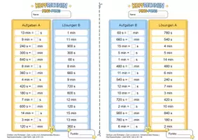 Vorschau - Arbeitsblätter - Zeiteinheiten umrechnen (Anbahnendes Niveau) | Training mit der Ping-Pong-Methode - Seite 2