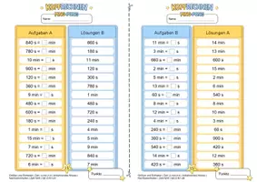 Vorschau - Arbeitsblätter - Zeiteinheiten umrechnen (Anbahnendes Niveau) | Training mit der Ping-Pong-Methode - Seite 3
