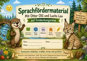 Vorschau - Arbeitsblätter - Sprachförderung mit Otter Oli und Luchs Leo - Deckblatt
