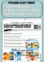 Vorschau - Arbeitsblätter - Fragen zum Video Cybermobbing Gewalt im Internet einfach erklärt-Check Jg. 3-6 - Deckblatt
