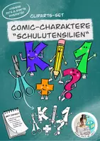 Vorschau - selbst erstellte Cliparts/Grafiken - Clipart-Set Comic-Charaktere (Figuren aus Schulutensilien) - Deckblatt