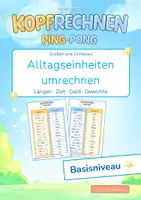 Vorschau - Arbeitsblätter - Alltagseinheiten umrechnen (Basisniveau *) | Training mit der Ping- Pong Methode - Deckblatt