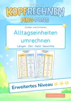 Vorschau - Arbeitsblätter - Alltagseinheiten umrechnen (Erweitertes Niveau ***) | Training mit der Ping- Pong Methode - Deckblatt