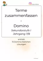 Vorschau - Spiele - Terme zusammenfassen – Domino mit Lösungen | Klasse 7/8 - Deckblatt