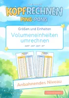 Vorschau - Arbeitsblätter - Paket Volumeneinheiten umrechnen | 4 Lernniveaus | Mathematik Ping-Pong - Seite 1