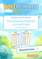 Vorschau - Arbeitsblätter - Volumeneinheiten umrechnen (Basisniveau *) | Training mit der Ping-Pong-Methode - Deckblatt