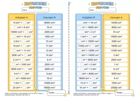 Vorschau - Arbeitsblätter - Volumeneinheiten umrechnen (Basisniveau *) | Training mit der Ping-Pong-Methode - Seite 2