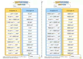 Vorschau - Arbeitsblätter - Volumeneinheiten umrechnen (Basisniveau *) | Training mit der Ping-Pong-Methode - Seite 3