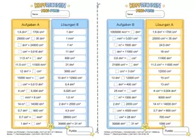 Vorschau - Arbeitsblätter - Volumeneinheiten umrechnen (Mittleres Niveau **) | Training mit der Ping-Pong-Methode - Seite 2