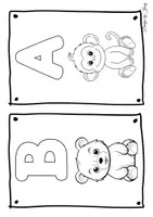 Vorschau - Arbeitsblätter - Buchstaben Karten ausmalen mit Tiere - Seite 1
