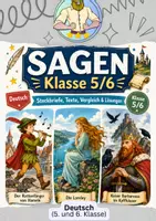 Vorschau - Arbeitsblätter - Sagen Klasse 6 | Steckbrief - Deckblatt