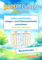 Vorschau - Arbeitsblätter - Längen- und Flächeneinheiten umrechnen (Basisniveau *) | Gemischte Übungen | Training mit der Ping-Pong-Methode - Deckblatt