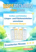 Vorschau - Arbeitsblätter - Längen- und Flächeneinheiten umrechnen (Erweitertes Niveau ***) | Gemischte Übungen | Training mit der Ping-Pong-Methode - Deckblatt